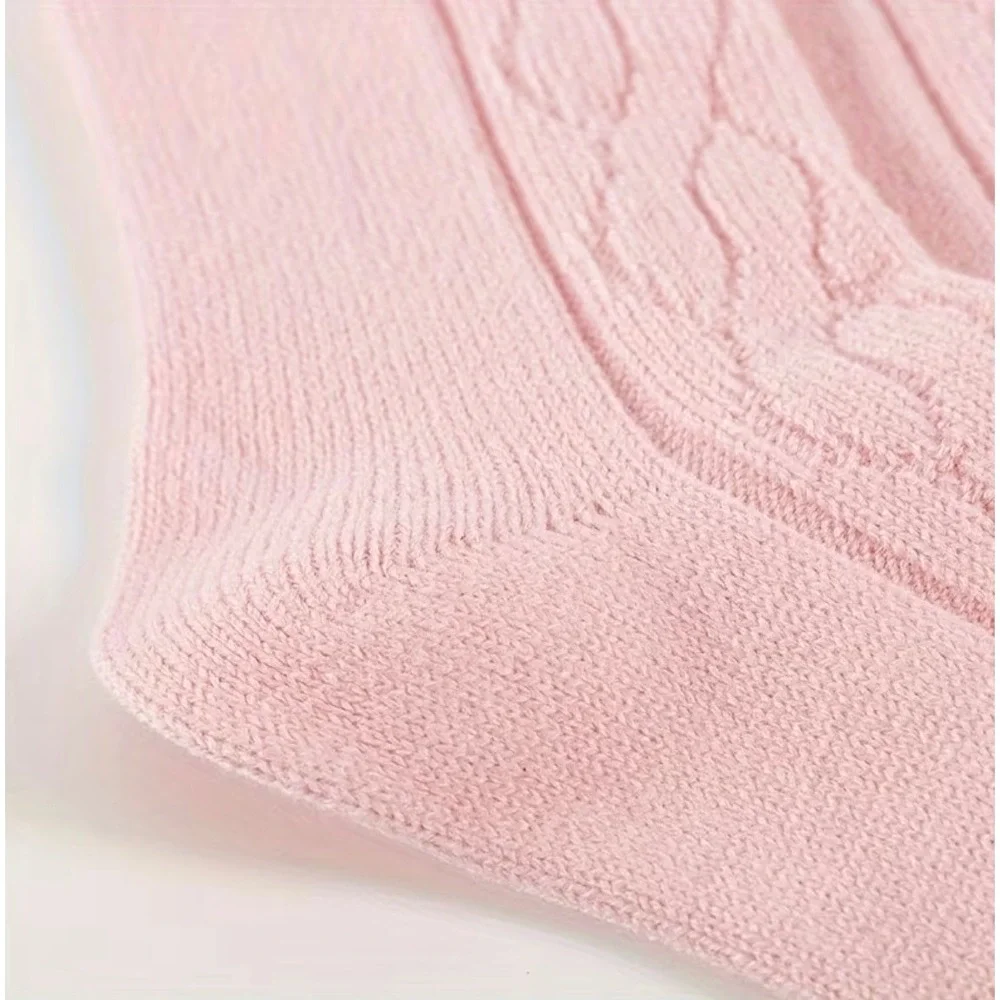 True Thigh High Cable Knit Style Black Socks ONE SIZE Casual Preppy 1 PAIR